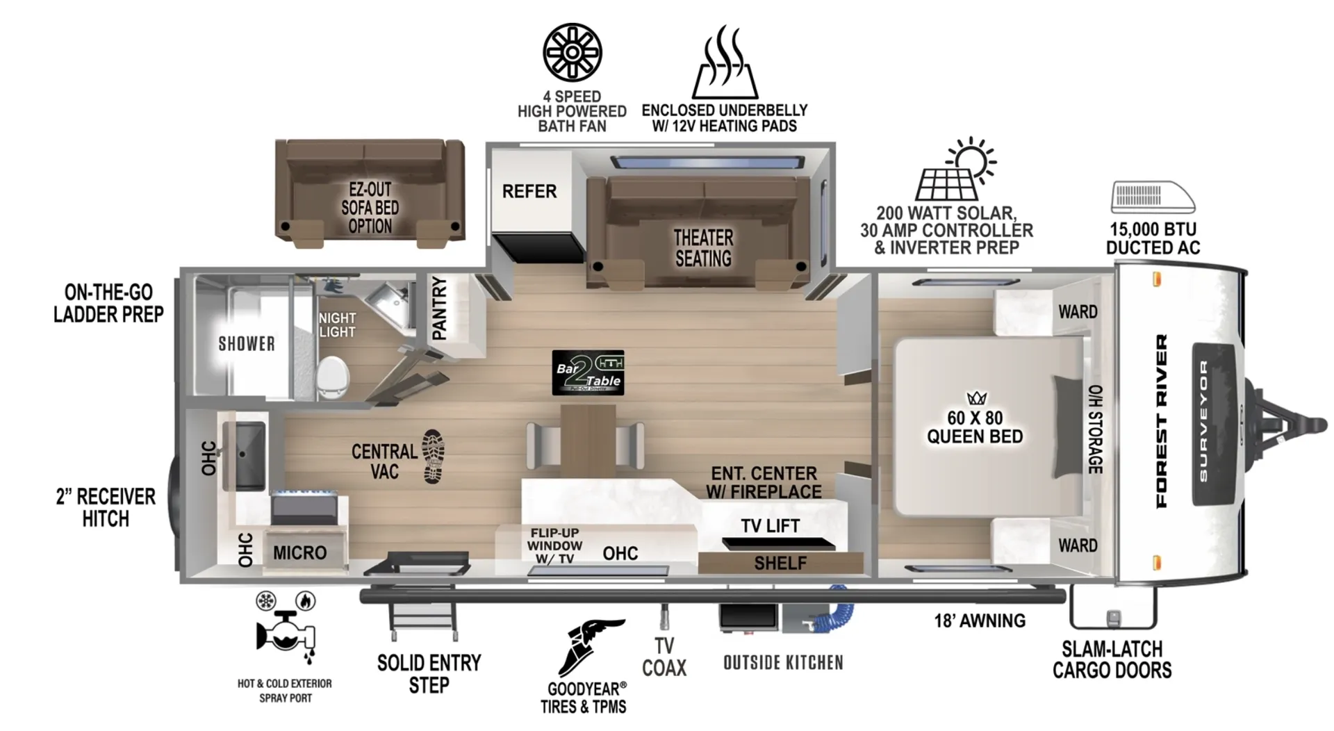 2026 FOREST RIVER SURVEYOR LEGEND 230MDLE - Floor plan