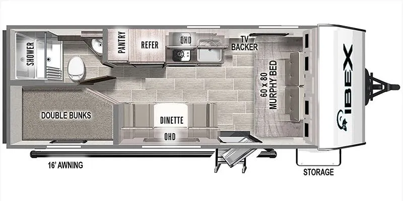 Forest River IBEX 19BHEO floor plan