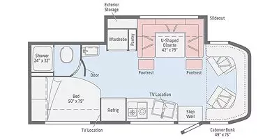 2020 Winnebago Navion 24J - Floor plan