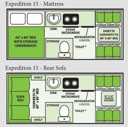 Aliner Expedition BASE floor plan