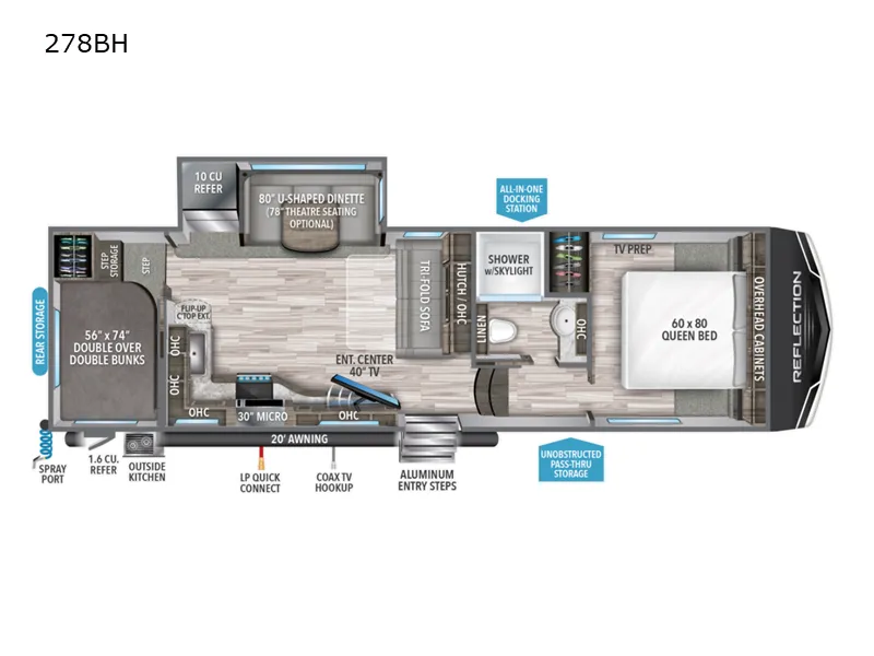 2022 Grand Design Reflection 150 Series 278BH - Floor plan