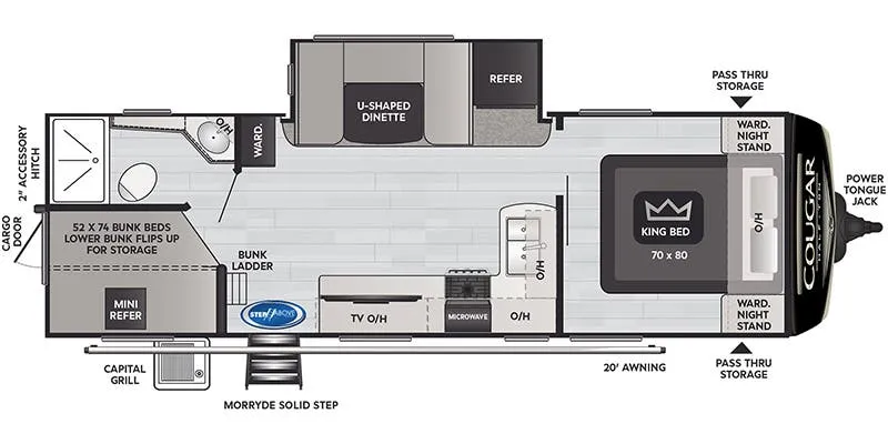 Keystone Cougar Half-Ton 25DBSWE floor plan
