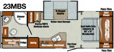 Gulf Stream Vintage Cruiser 23MBS floor plan