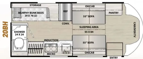 Coachmen Cross Trail Xtreme EV 20BH floor plan