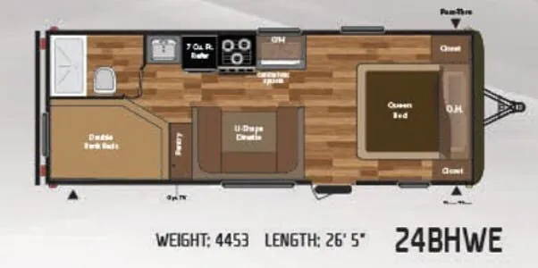 Keystone Hideout 24BHWE floor plan