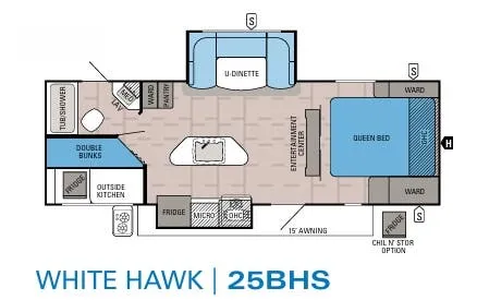 Jayco White Hawk 25BHS floor plan