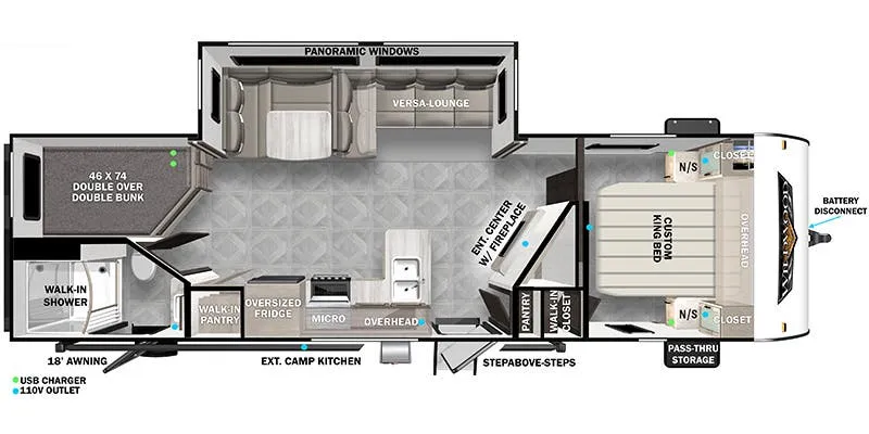 2023 Forest River Wildwood 26DBUD - Floor plan