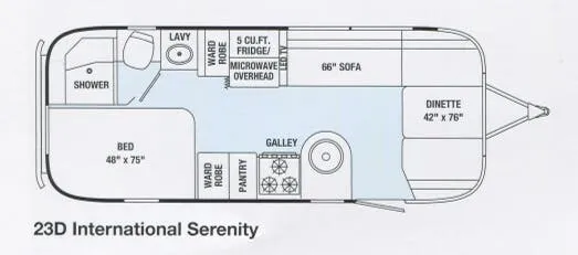Airstream International Serenity 23D floor plan