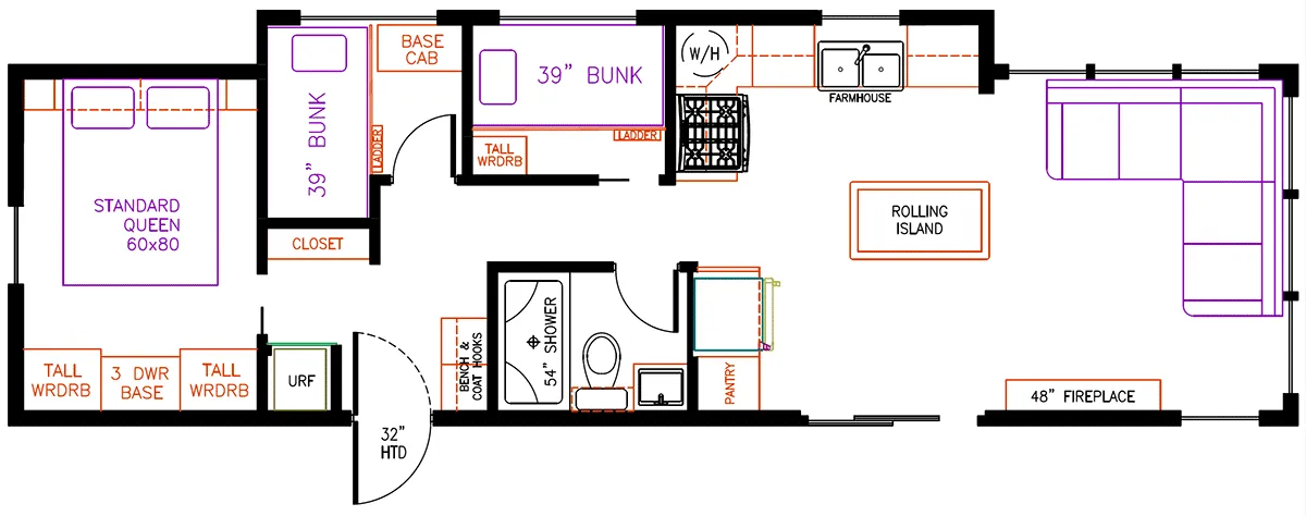 Elevation Park Model Company 5 Series 5-124CA floor plan