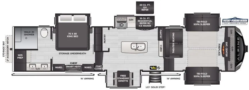 Keystone Alpine 3712KB floor plan