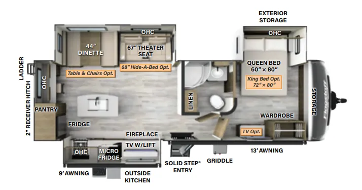 2024 Forest River Flagstaff Super Lite 27FBIK - Floor plan