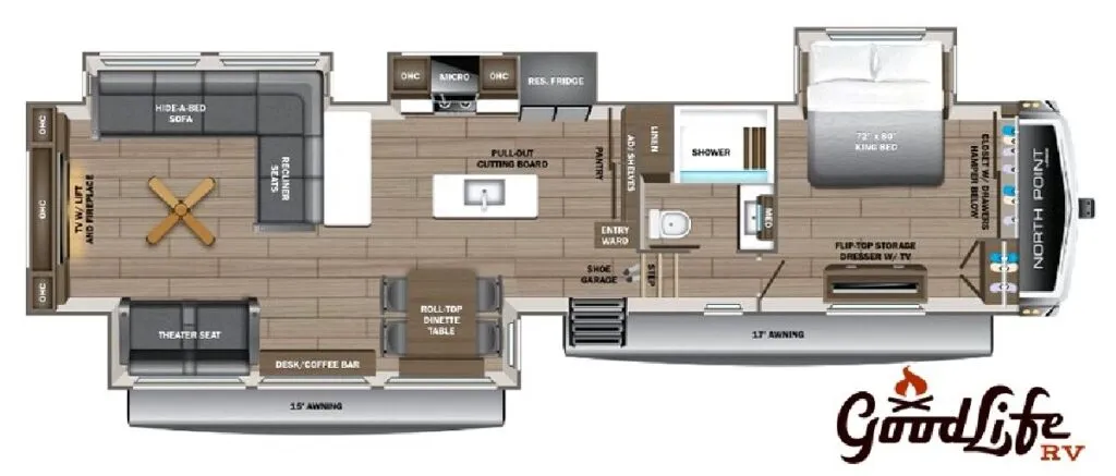 2026 Jayco North Point 381CKRE - Floor plan