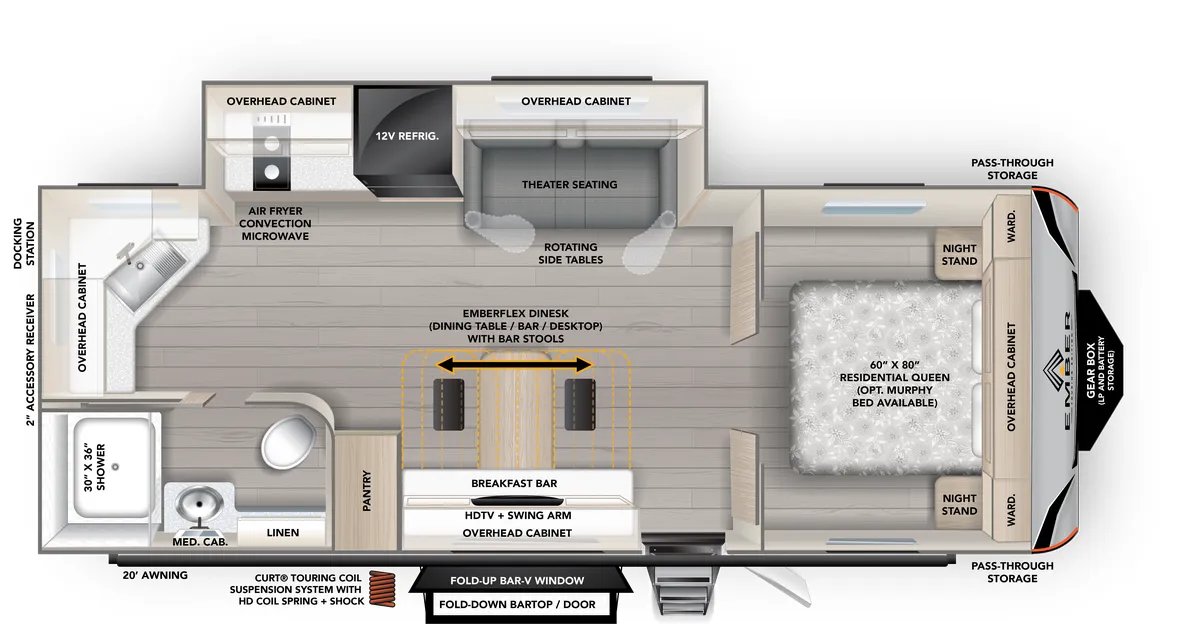 2027 Ember RV Touring Edition 2300MLL - Floor plan