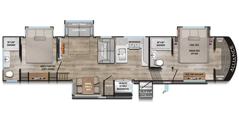 2025 Alliance RV Paradigm 395DS - Floor plan