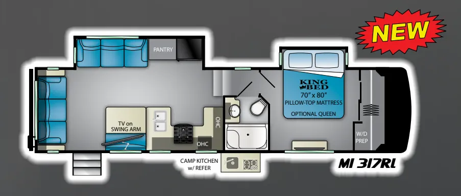Heartland Milestone 317RL floor plan