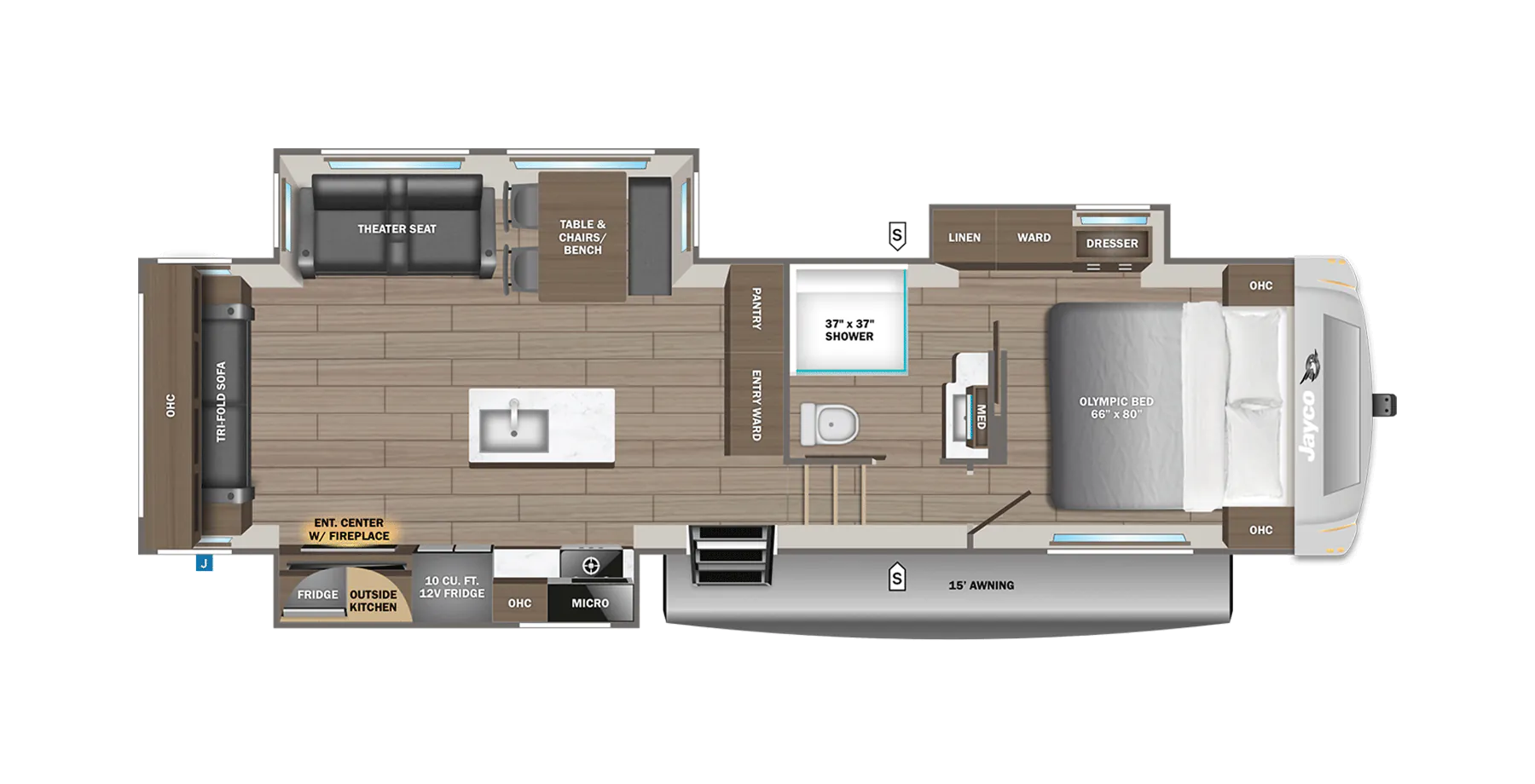 Jayco Eagle Fifth Wheels 28RLT floor plan