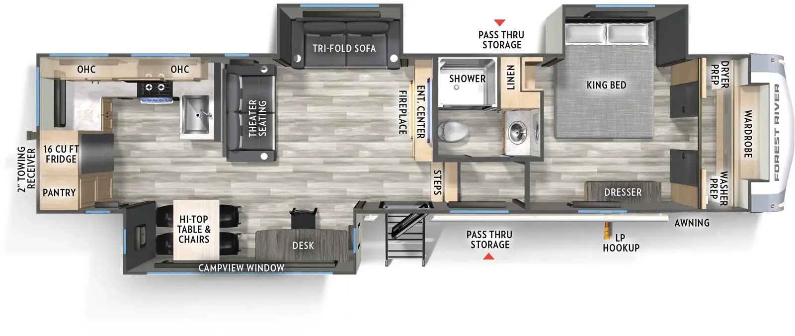 Forest River Wildcat 33CHEF floor plan