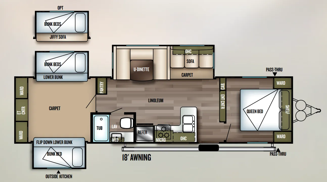 Forest River Wildwood 31KQBTS floor plan