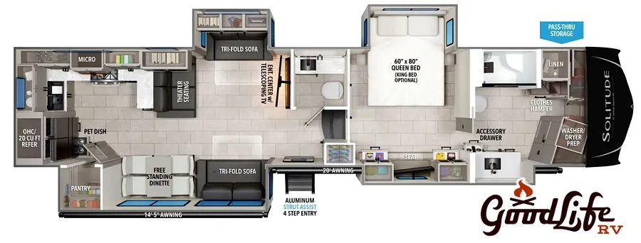 2025 Grand Design Solitude 417KB floor plan