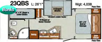 Gulf Stream Vintage Cruiser 23QBS floor plan