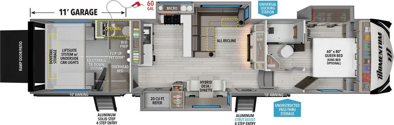 Grand Design Momentum M-Class 344M floor plan