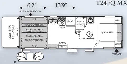 Forest River Shockwave T24FQ floor plan
