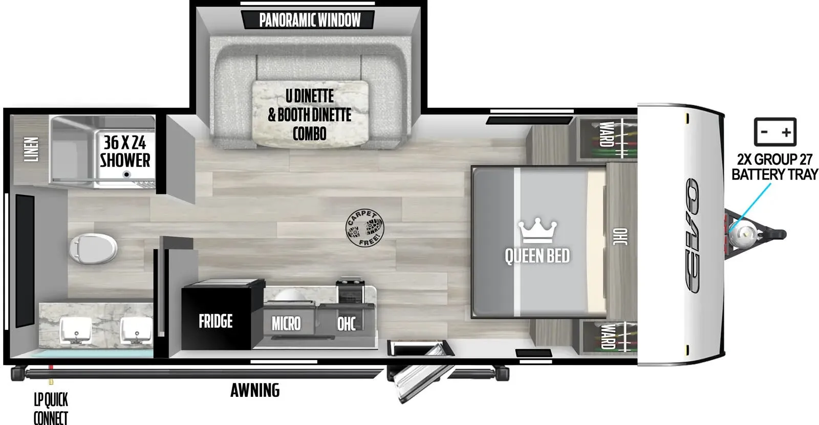 Forest River EVO 18RB floor plan