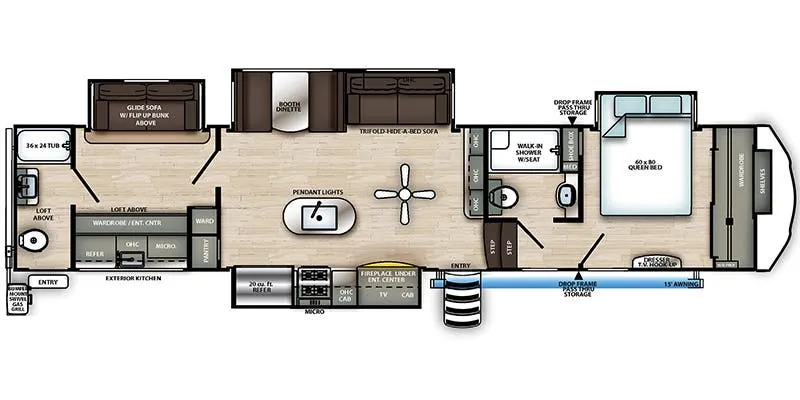 2019 Forest River Sierra 383RBLOK floor plan