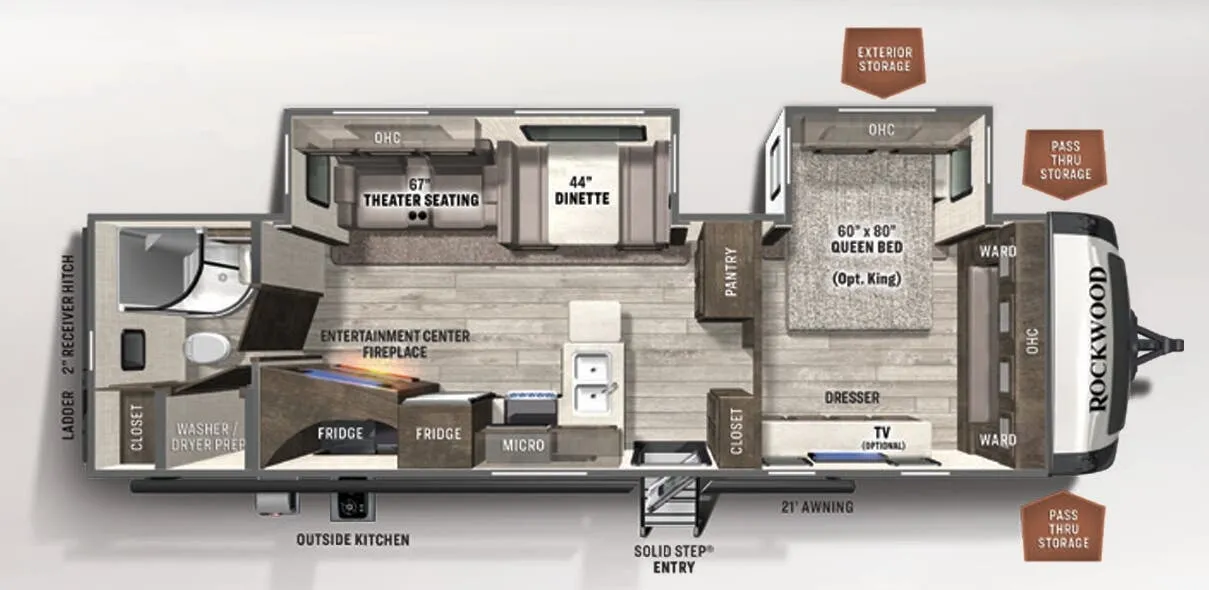 Forest River Rockwood Ultra Lite 2912BS floor plan