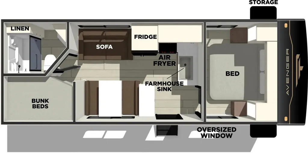 2026 Prime Time Avenger 25BK floor plan