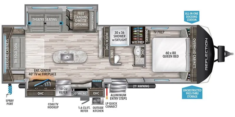 2023 Grand Design Reflection 297RSTS - Floor plan