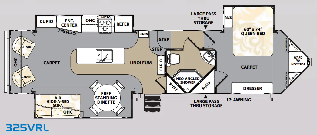 Forest River V-Cross Platinum 325VRL floor plan