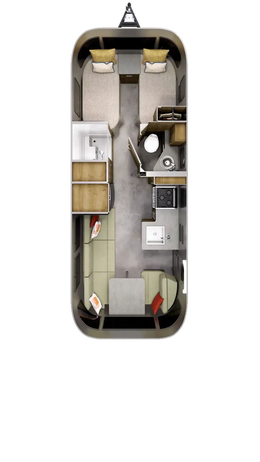 Airstream Trade Wind 25FB floor plan