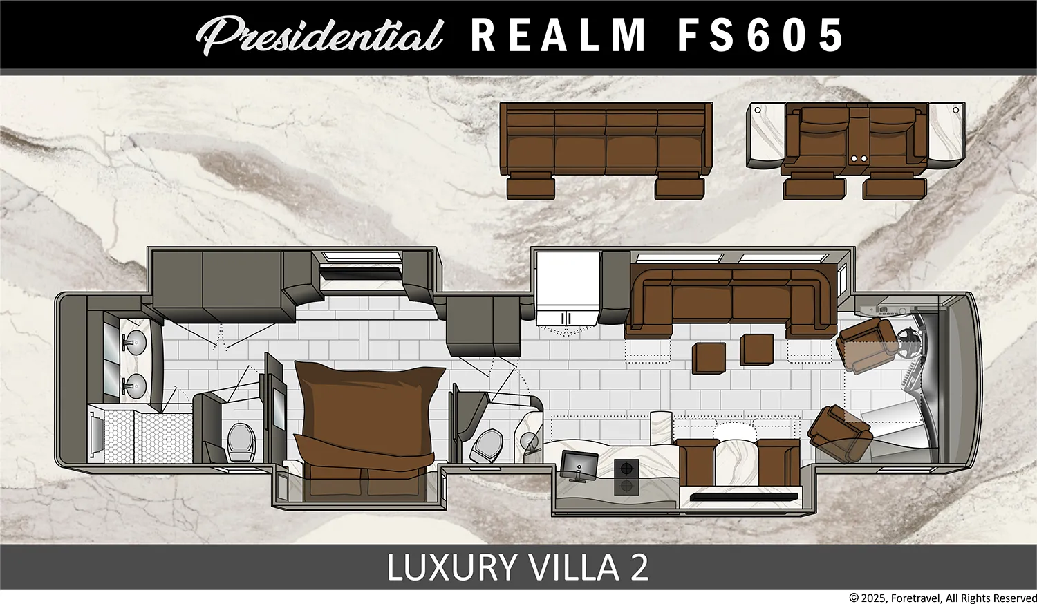 Foretravel Realm Presidential LV2 floor plan