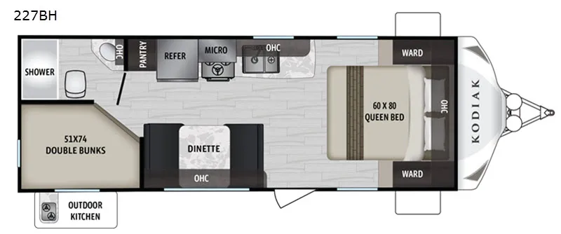 2020 KODIAK 227BH 227BH - Floor plan