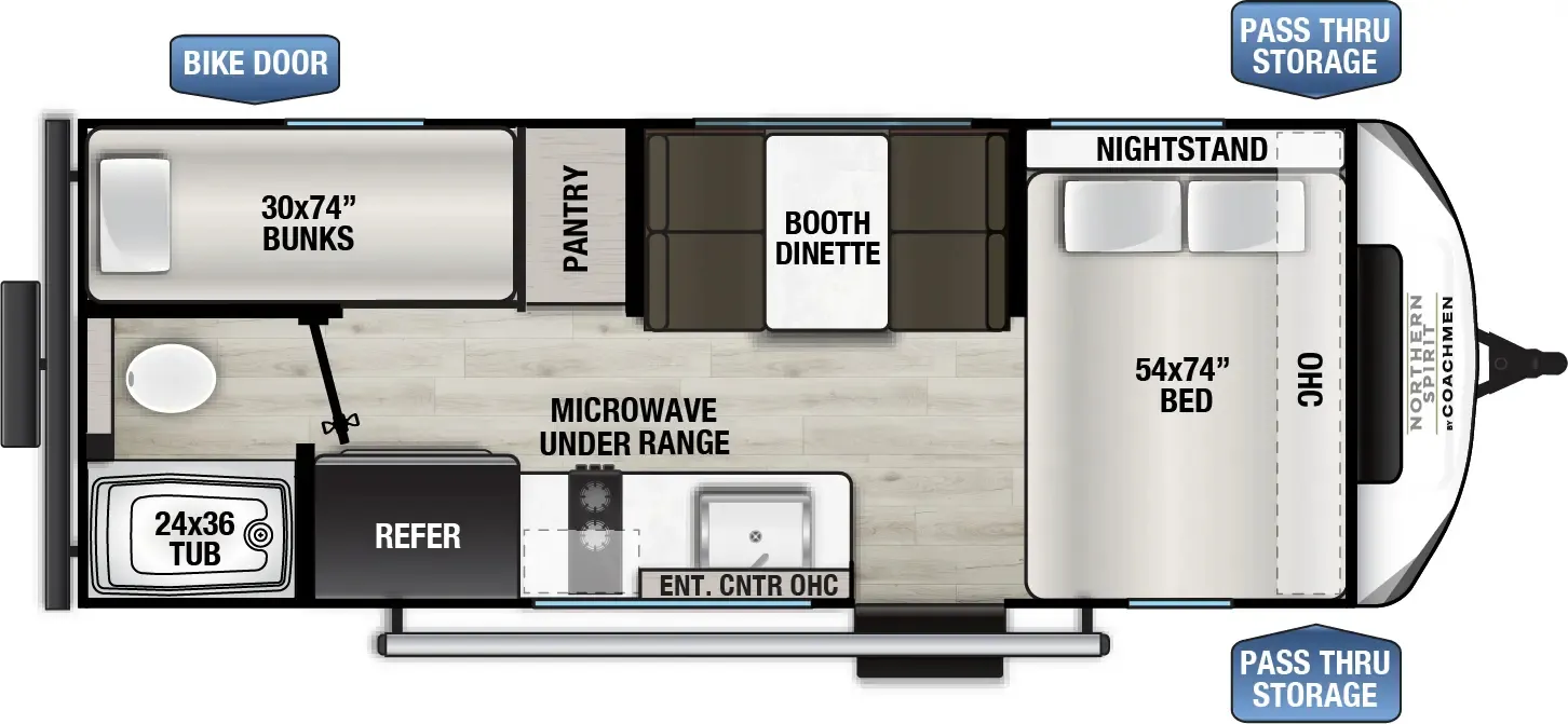 2026 Forest River COACHMEN SPIRIT 17BHB - Floor plan
