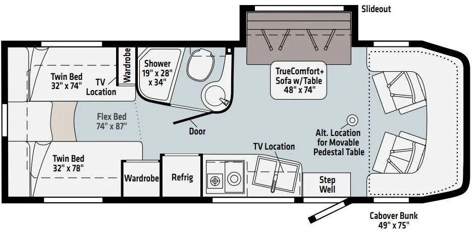 Winnebago Navion 24V floor plan