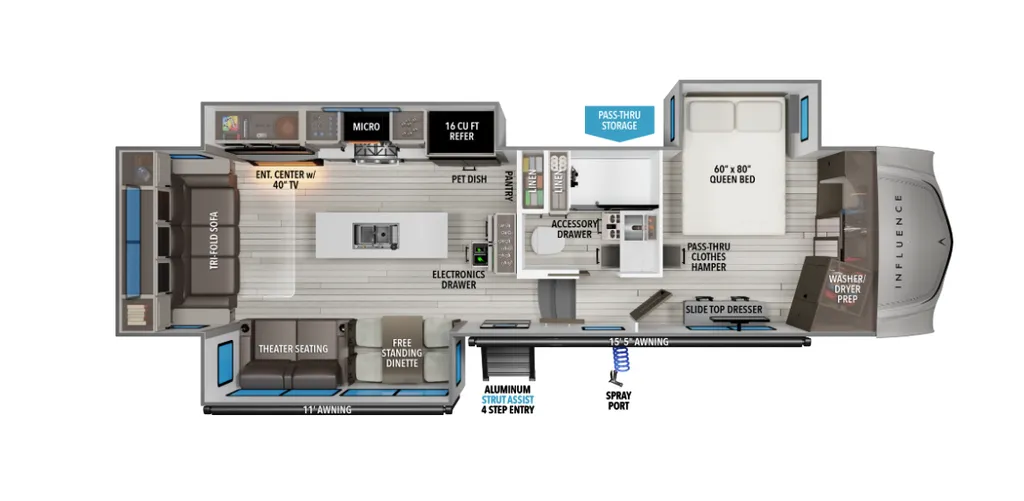 2026 Grand Design Influence 3003RL floor plan