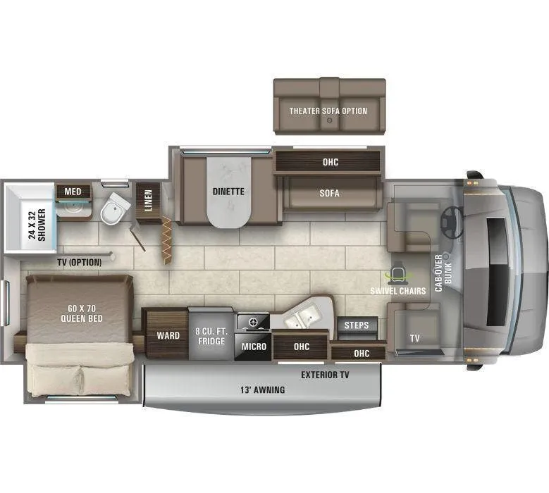 2021 Entegra Coach Odyssey 26D - Floor plan