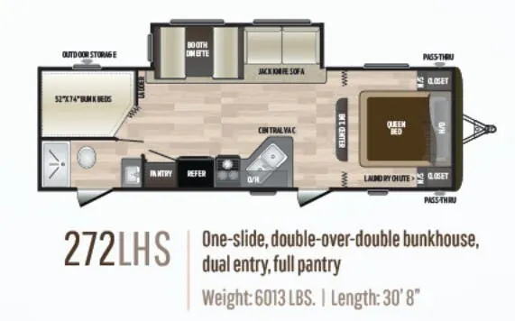 Keystone Hideout LHS 272LHS floor plan