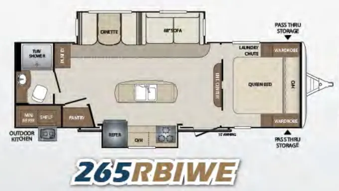 Keystone Bullet 265RBIWE floor plan