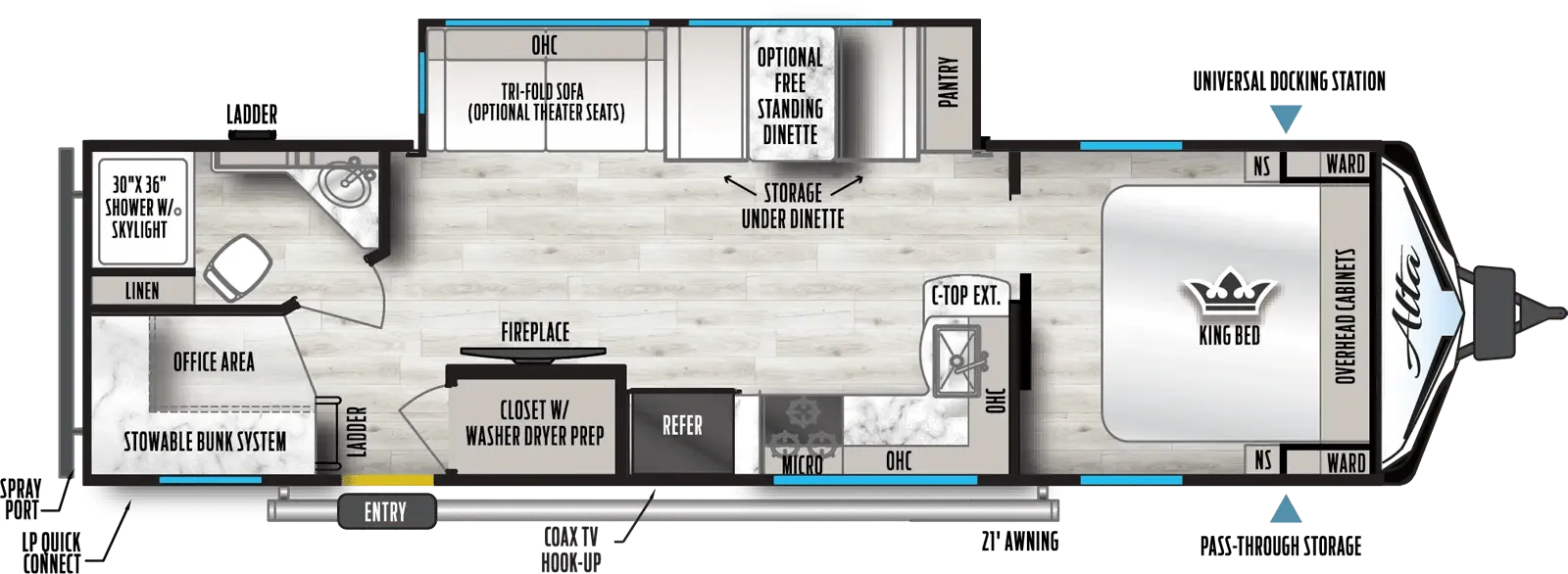 2027 East to West Alta 3100KXT - Floor plan