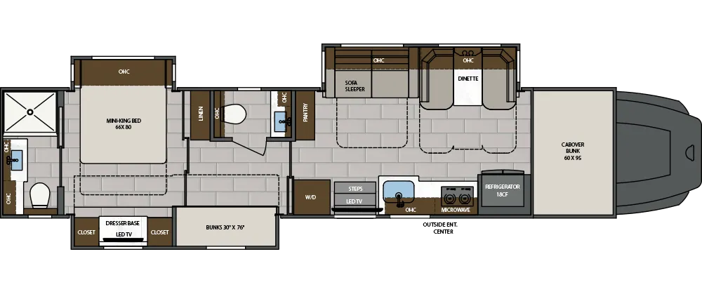 2025 Renegade RV Classic 45CBF - Floor plan
