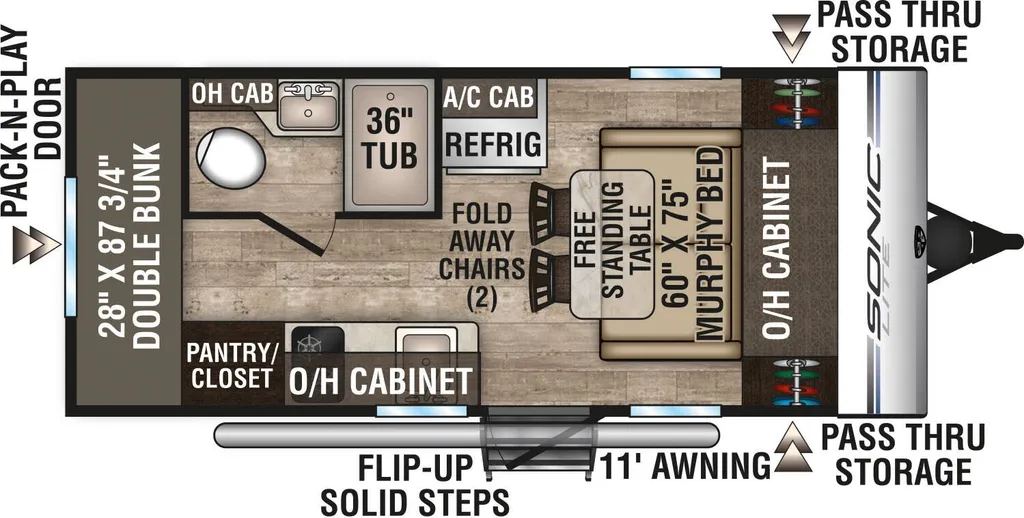 2019 Venture RV Sonic Lite SL169VBH floor plan