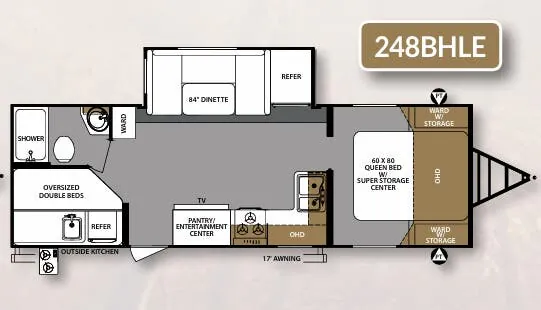 Forest River Surveyor 248BHLE floor plan