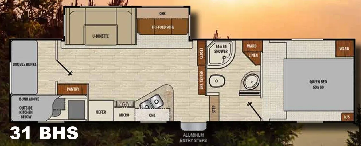 Coachmen Chaparral X-Lite 31 BHS floor plan