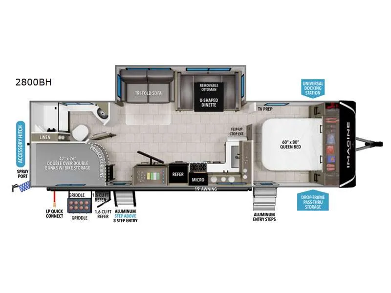 2026 Grand Design Imagine 2800BH floor plan