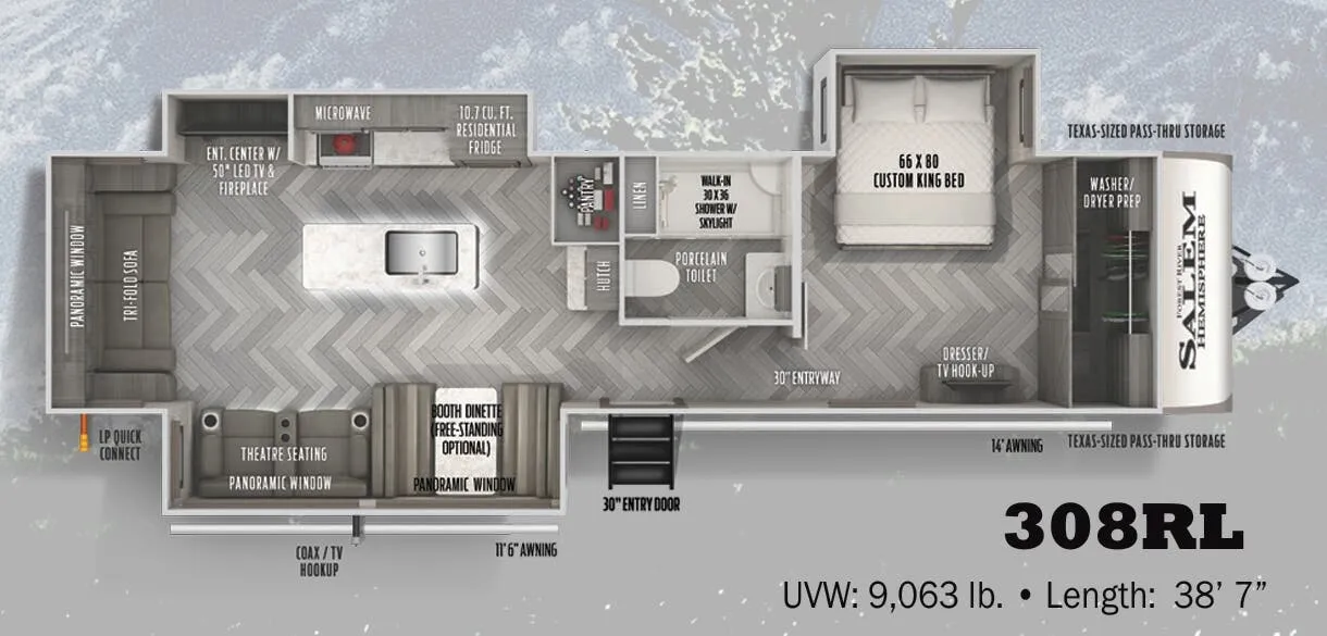 Forest River Salem Hemisphere 308RL floor plan