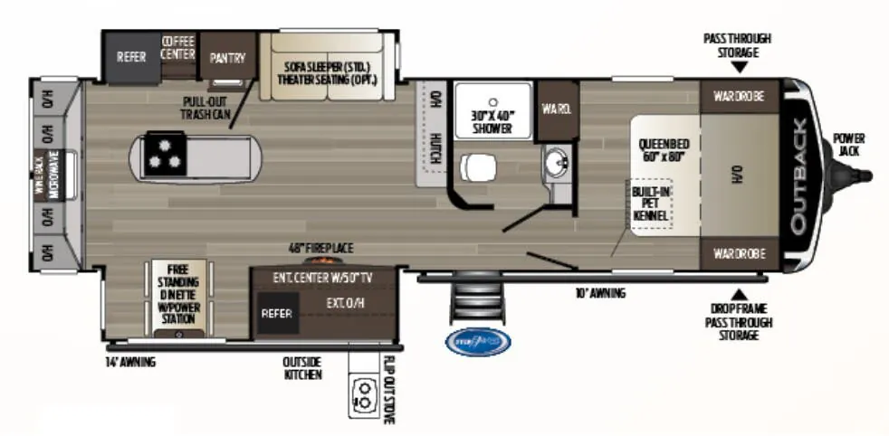 Keystone Outback 300ML floor plan