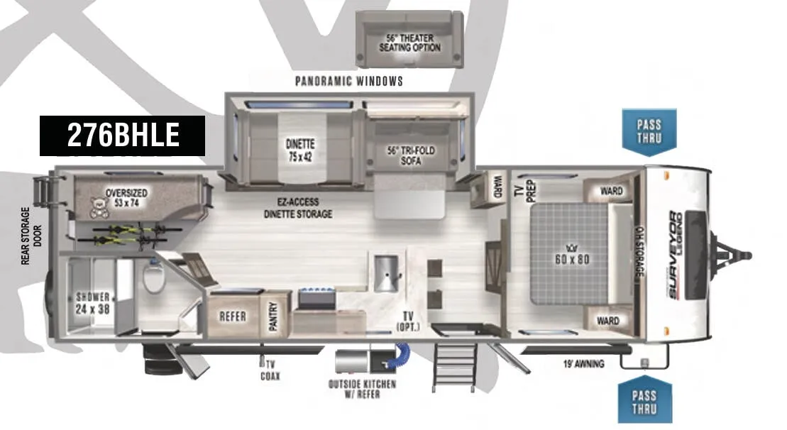 2022 Forest River Surveyor Legend 276BHLE - Floor plan
